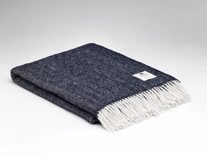 Fleece blankets for a cozy and plush textureMidnight Herringbone Throw