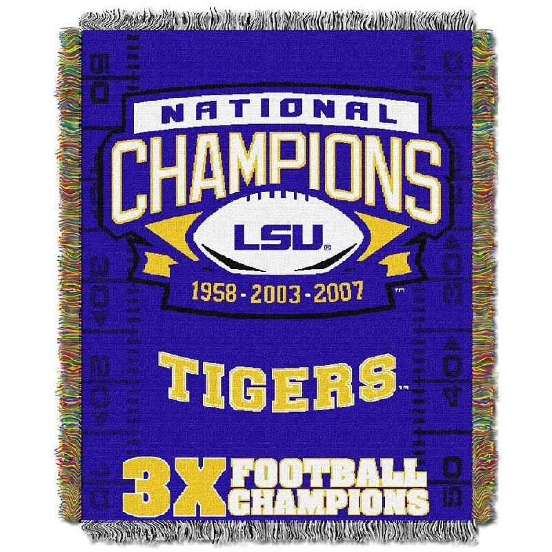 Cotton blankets for breathability and a lightweight feelNCAA Louisiana State University Tigers School Tapestry Throw Cotton blankets for breathability and a lightweight feelNCAA Louisiana State University Tigers School Tapestry Throw