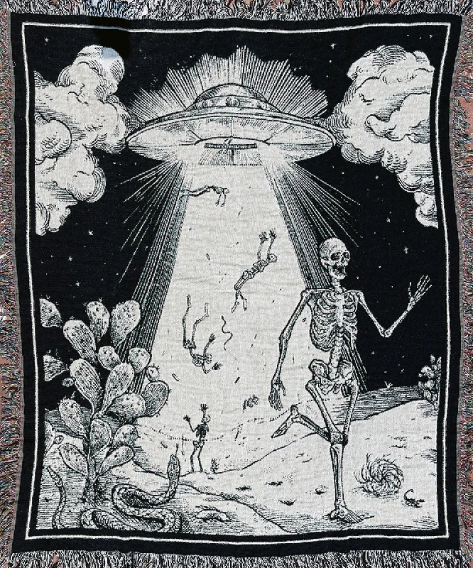 Mohair blankets with a unique sheen and softnessSkeleton Abduction Blanket