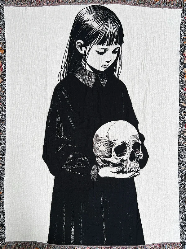 Synthetic fiber blend blankets for a budget - friendly choiceSkull Girl Blanket