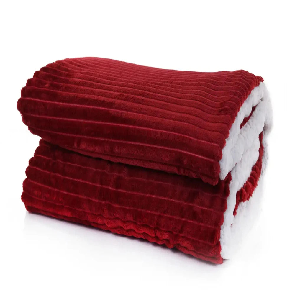 Mohair blankets with a unique sheen and softnessStriped Double Side Fleece/Sherpa Blanket (220 x 240) Mohair blankets with a unique sheen and softnessStriped Double Side Fleece/Sherpa Blanket (220 x 240)