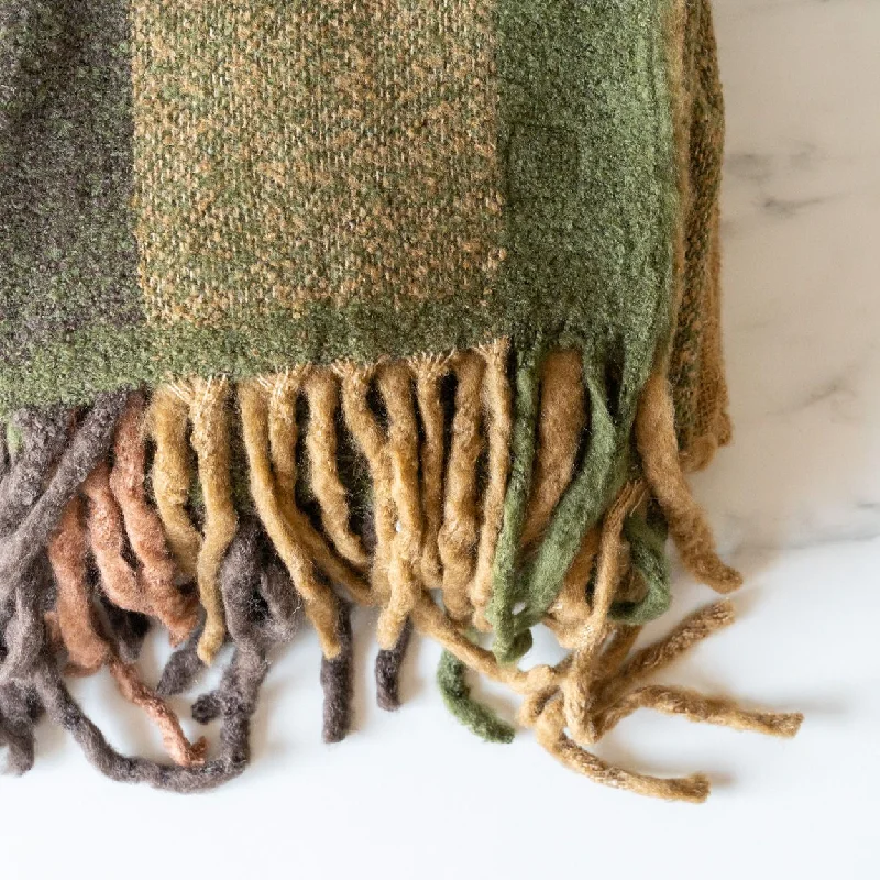 Mohair blankets with a unique sheen and softnessTextured Block Throw Blanket