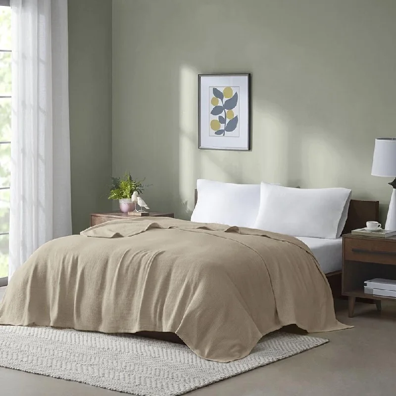 Bamboo fiber blankets with natural antibacterial propertiesTwin Fresh Spun Basketweave Cotton Blanket Khaki Bamboo fiber blankets with natural antibacterial propertiesTwin Fresh Spun Basketweave Cotton Blanket Khaki