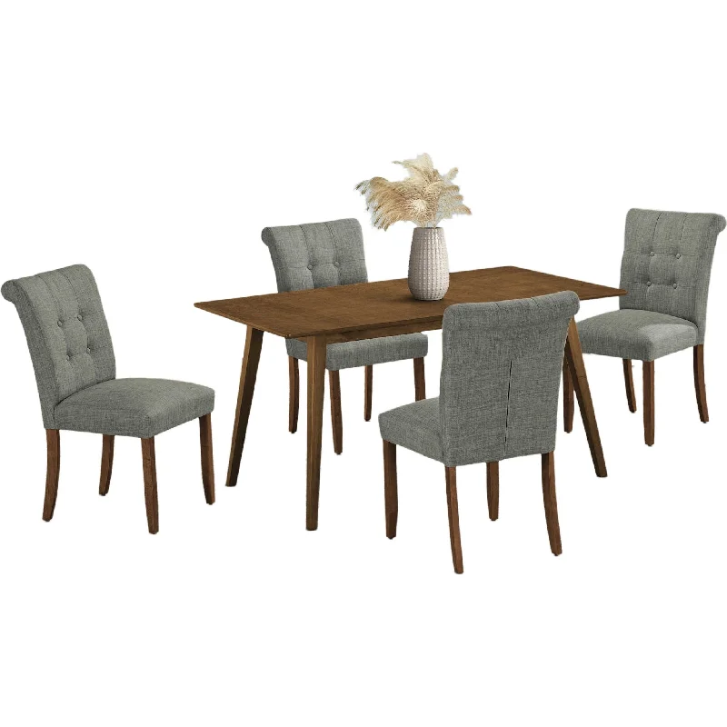 Polyester - foam mattresses for budget - friendly optionsAsher 5 Piece Dining Set - Walnut/Grey - (1583436K)