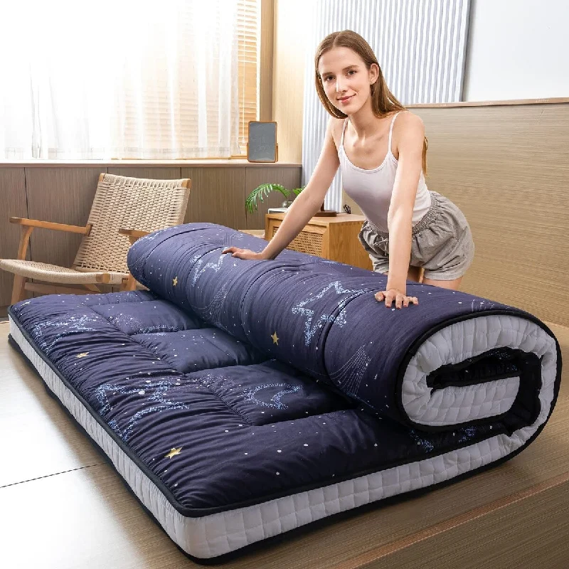 Wool - filled mattresses for natural insulation and moisture - wickingBlack Moon and Star Futon Mattress, Japanese Floor Mattress Quilted Bed Mattress Topper, Folding Sleeping Pad Floor Guest Bed Wool - filled mattresses for natural insulation and moisture - wickingBlack Moon and Star Futon Mattress, Japanese Floor Mattress Quilted Bed Mattress Topper, Folding Sleeping Pad Floor Guest Bed