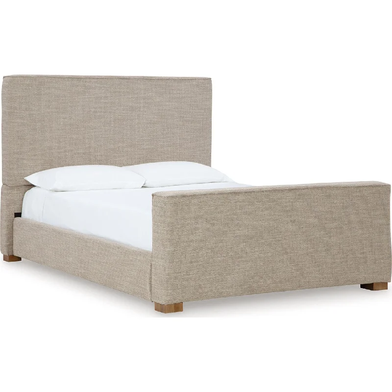 Gel - infused memory foam mattresses for cooler sleepDakmore Queen Upholstered Bed - Oatmeal Gel - infused memory foam mattresses for cooler sleepDakmore Queen Upholstered Bed - Oatmeal
