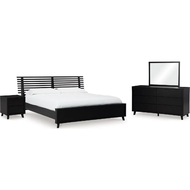 Memory foam mattresses for pressure relief and contouringDanziar 6 Piece Slat Platform Bedroom - Black Memory foam mattresses for pressure relief and contouringDanziar 6 Piece Slat Platform Bedroom - Black