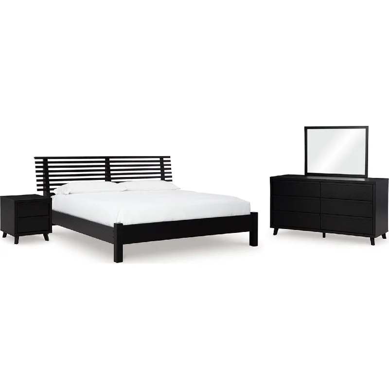 Natural latex and organic cotton blend mattressesDanziar 6 Piece Slat Platform Bedroom - Black Natural latex and organic cotton blend mattressesDanziar 6 Piece Slat Platform Bedroom - Black