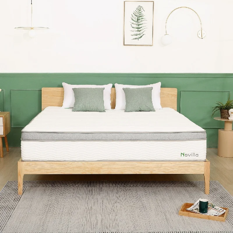 Wool - filled mattresses for natural insulation and moisture - wickingNovilla 10-inch Cooling Gel Medium Hybrid Innerspring Mattress Wool - filled mattresses for natural insulation and moisture - wickingNovilla 10-inch Cooling Gel Medium Hybrid Innerspring Mattress
