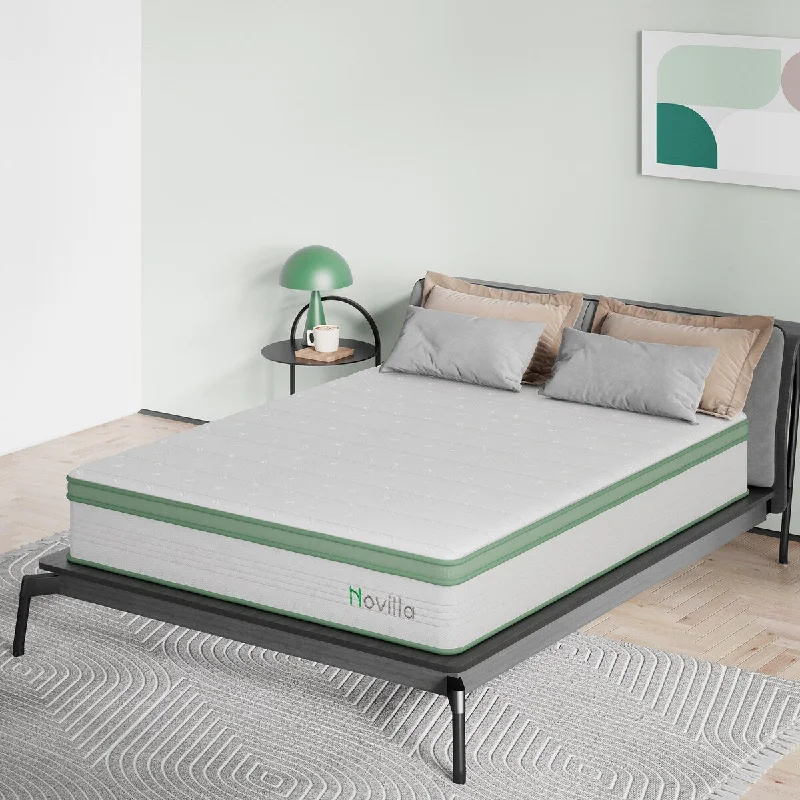 Wool - filled mattresses for natural insulation and moisture - wickingNovilla 12-inch Pocket Spring Hybrid Bed Mattress in a Box Wool - filled mattresses for natural insulation and moisture - wickingNovilla 12-inch Pocket Spring Hybrid Bed Mattress in a Box