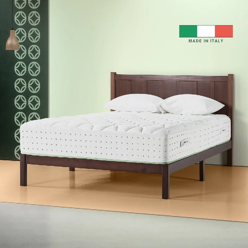 Queen - size mattresses for couples and standard bedroomsPriage by Zinus Italian Made 12 Inch Olive Oil Memory Foam Hybrid Spring Mattress