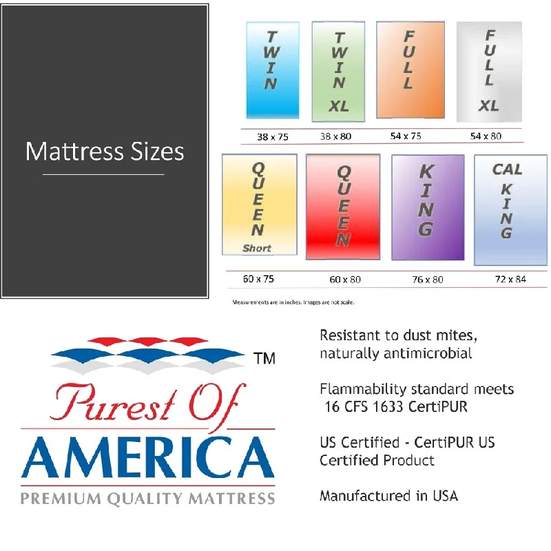 Natural latex and organic cotton blend mattressesPurest of America® Euro 2 Sided 12" Queen Mattress Natural latex and organic cotton blend mattressesPurest of America® Euro 2 Sided 12" Queen Mattress